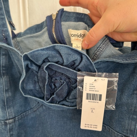 Anthropologie Porridge Denim Rosette Chambray Mini Dress - Picture 6 of 8